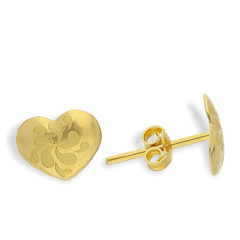 Gold Heart Pendant Set (Necklace and Earrings) 18KT - FKJNKLST18K2124 - Image 4