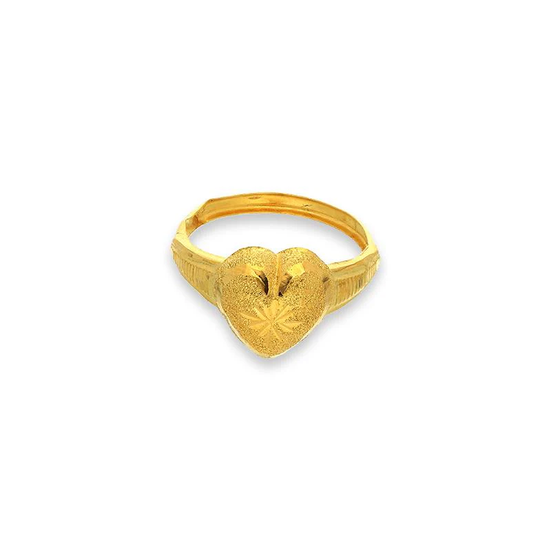 Gold Heart Pendant Set (Necklace, Earrings and Ring) 18KT - FKJNKLST18K2240 - Image 6