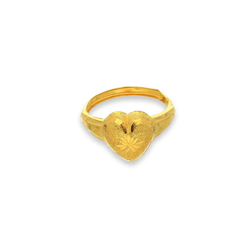 Gold Heart Pendant Set (Necklace, Earrings and Ring) 18KT - FKJNKLST18K2240 - Image 7