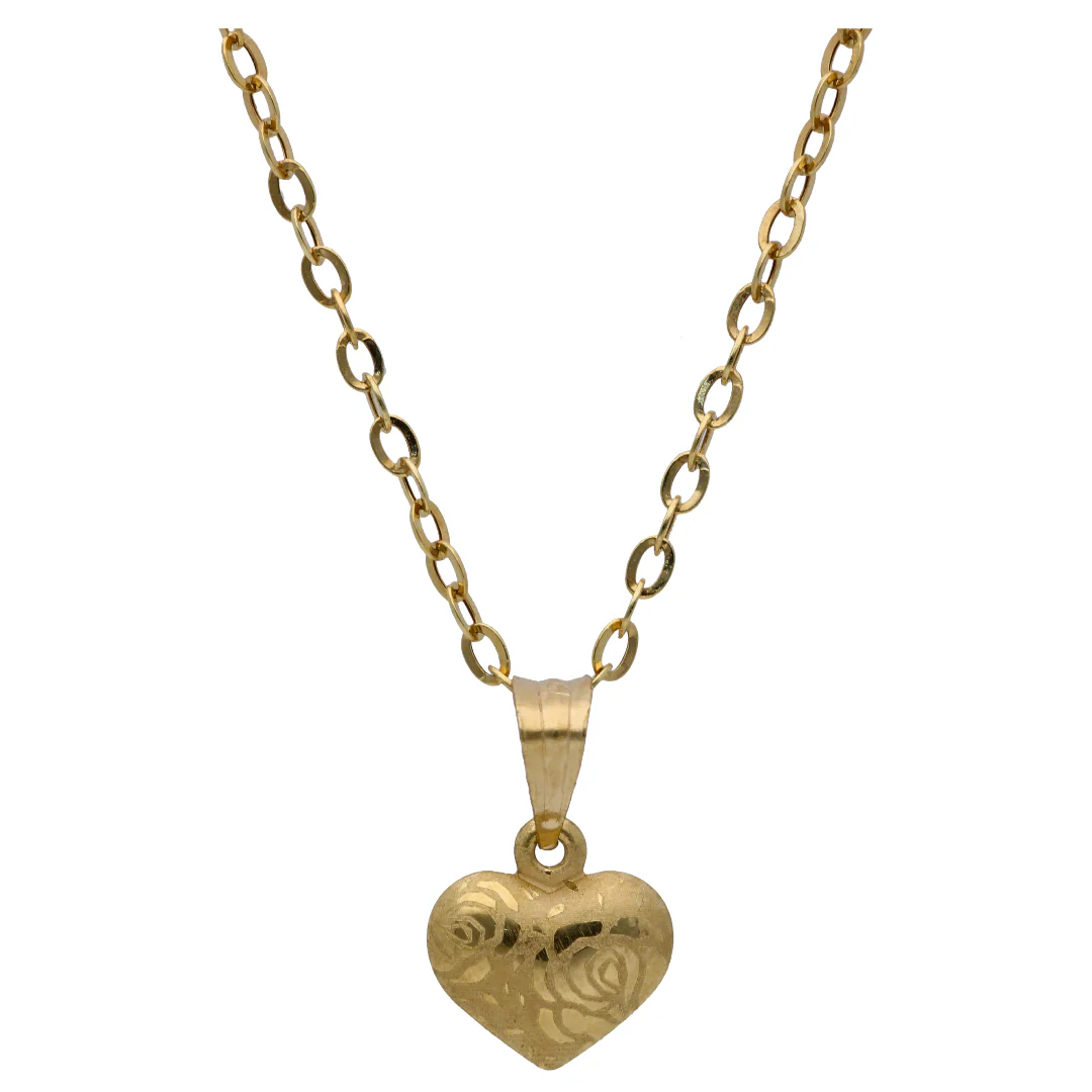 Gold Heart Shaped Pendant Set 18KT - FKJNKLST18KU6480 - Image 2