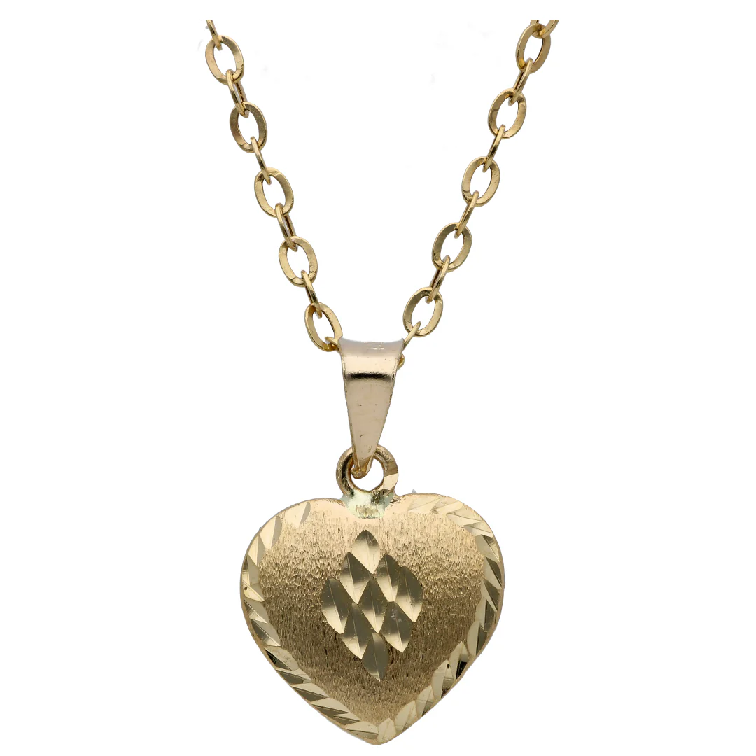 Gold Heart Shaped Pendant Set 18KT - FKJNKLST18KU6490 - Image 2