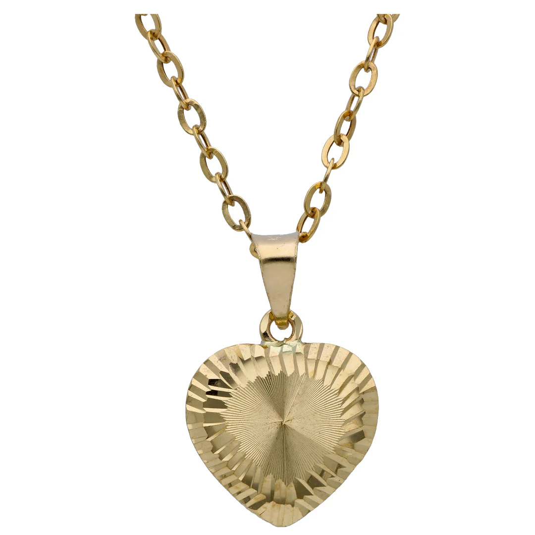 Gold Heart Shaped Pendant Set 18KT - FKJNKLST18KU6492 - Image 2