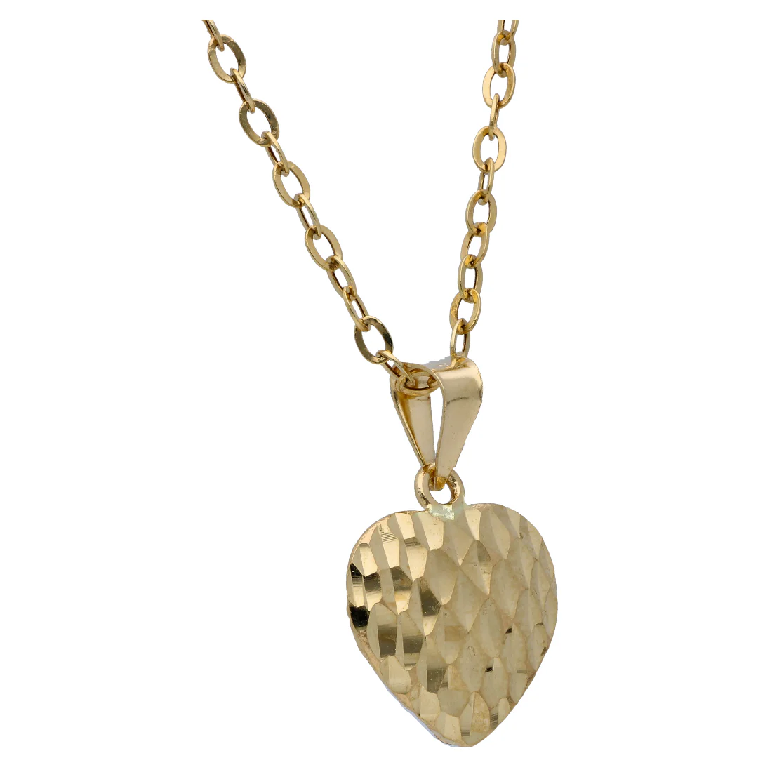Gold Heart Shaped Pendant Set 18KT - FKJNKLST18KU6512 - Image 3