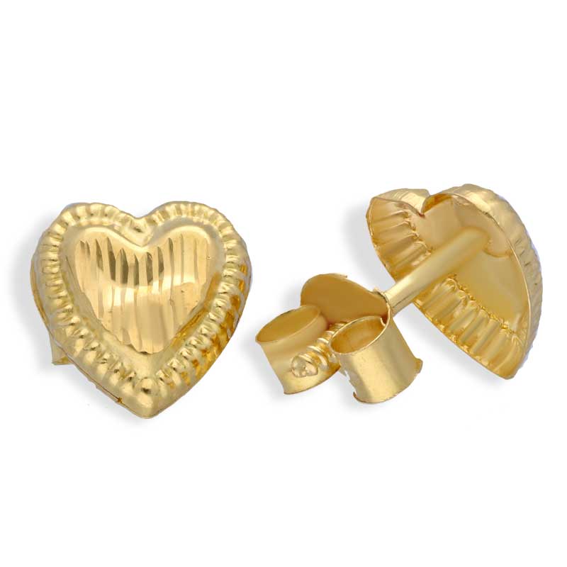 Gold Heart Shaped Pendant Set (Necklace and Earrings) 18KT - FKJNKLST18KU2003 - Image 4