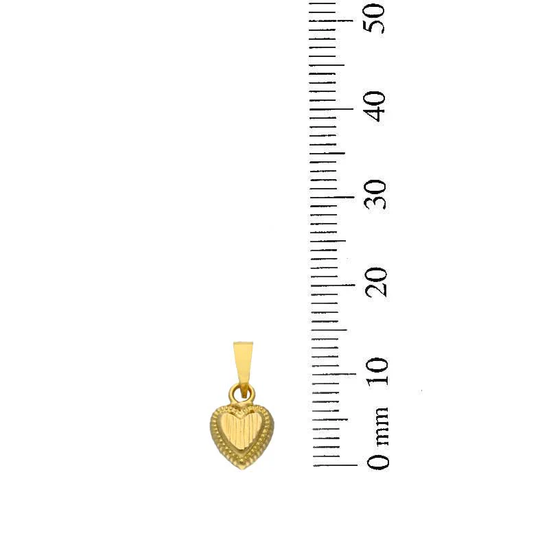 Gold Heart Shaped Pendant Set (Necklace and Earrings) 18KT - FKJNKLST18KU2003 - Image 5