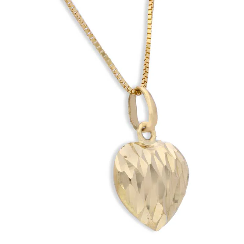 Gold Heart Shaped Pendant Set (Necklace and Earrings) 18KT - FKJNKLST18KU2009 - Image 3