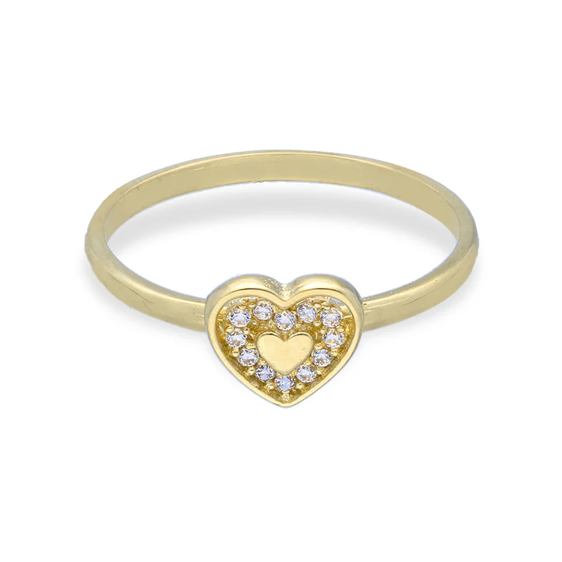Gold Heart Shaped Ring 18KT - FKJRN18KU2016