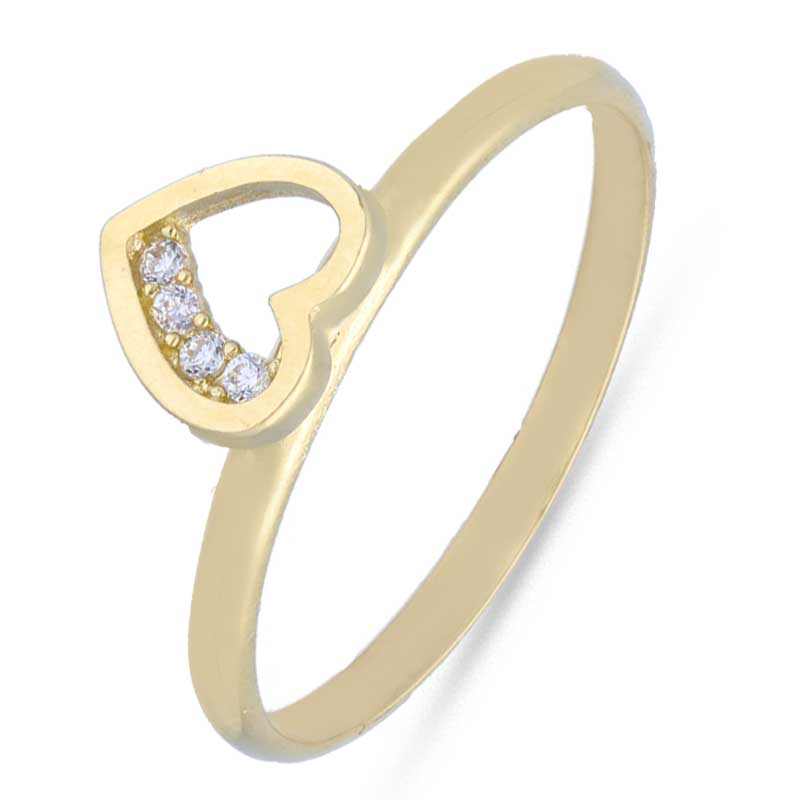 Gold Heart Shaped Ring 18KT - FKJRN18KU2017 - Image 2