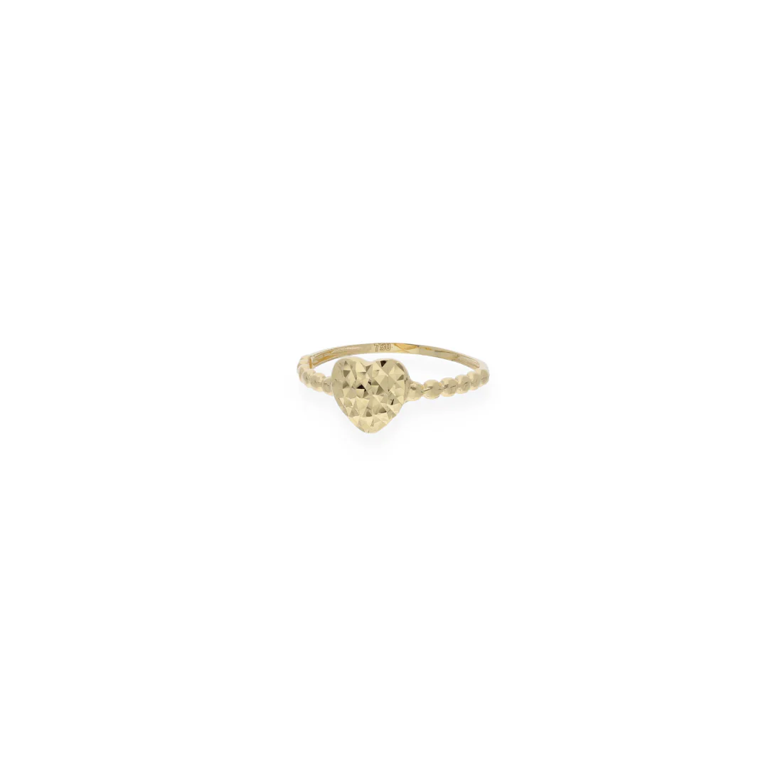 Gold Heart Shaped Ring 18KT - FKJRN18KU6136 - Image 5