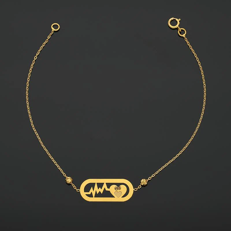 Gold Heartbeat Bracelet 21KT - FKJBRL21K2533 - Image 3