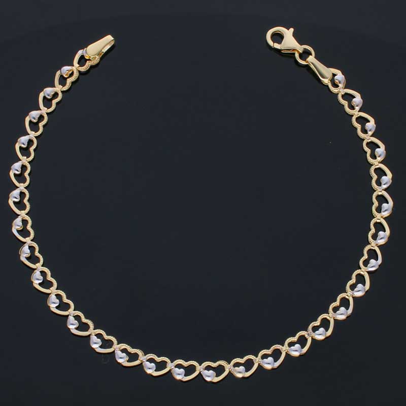 Gold Hearts with Pearls Bracelet 18KT - FKJBRL18KU1004 - Image 2