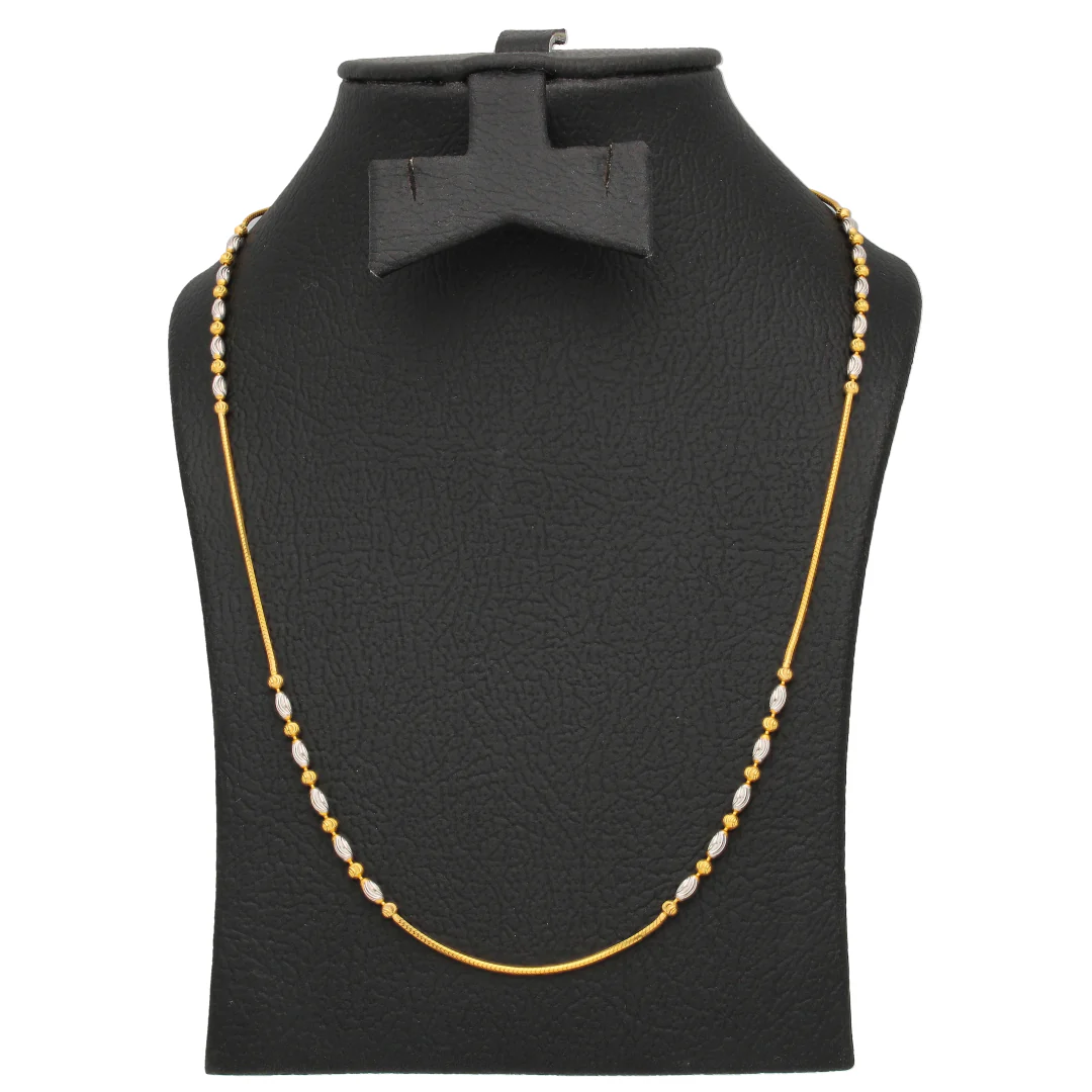 Gold Hexagonal Ball Chain 22KT - FKJCN22KU6643