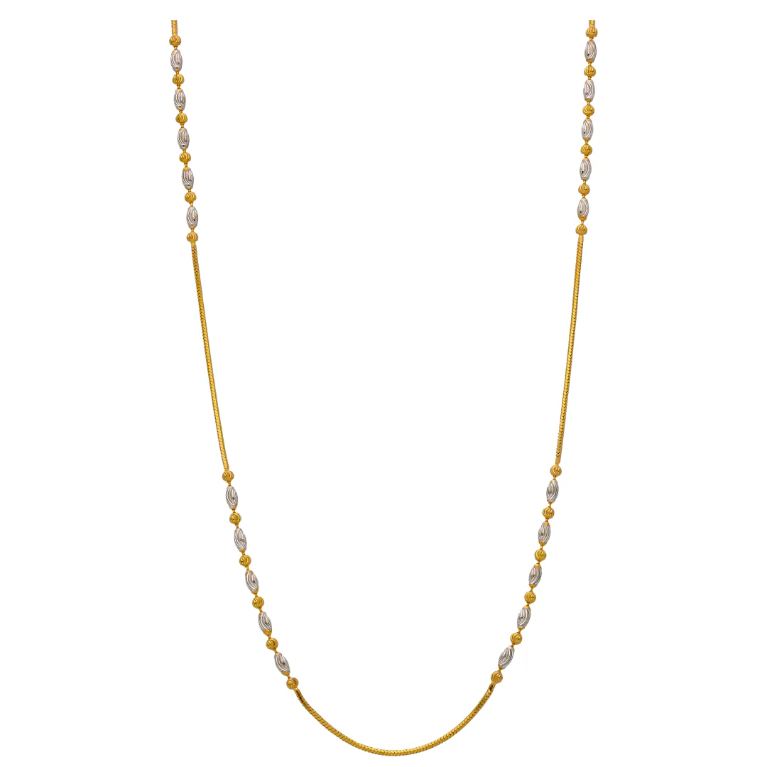 Gold Hexagonal Ball Chain 22KT - FKJCN22KU6643 - Image 2