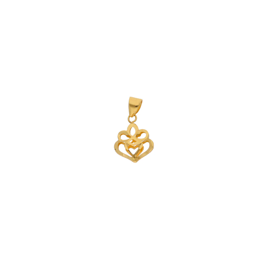 Gold Hollow Flower Shaped Pendant 18KT - FKJPND18KU6427 - Image 2