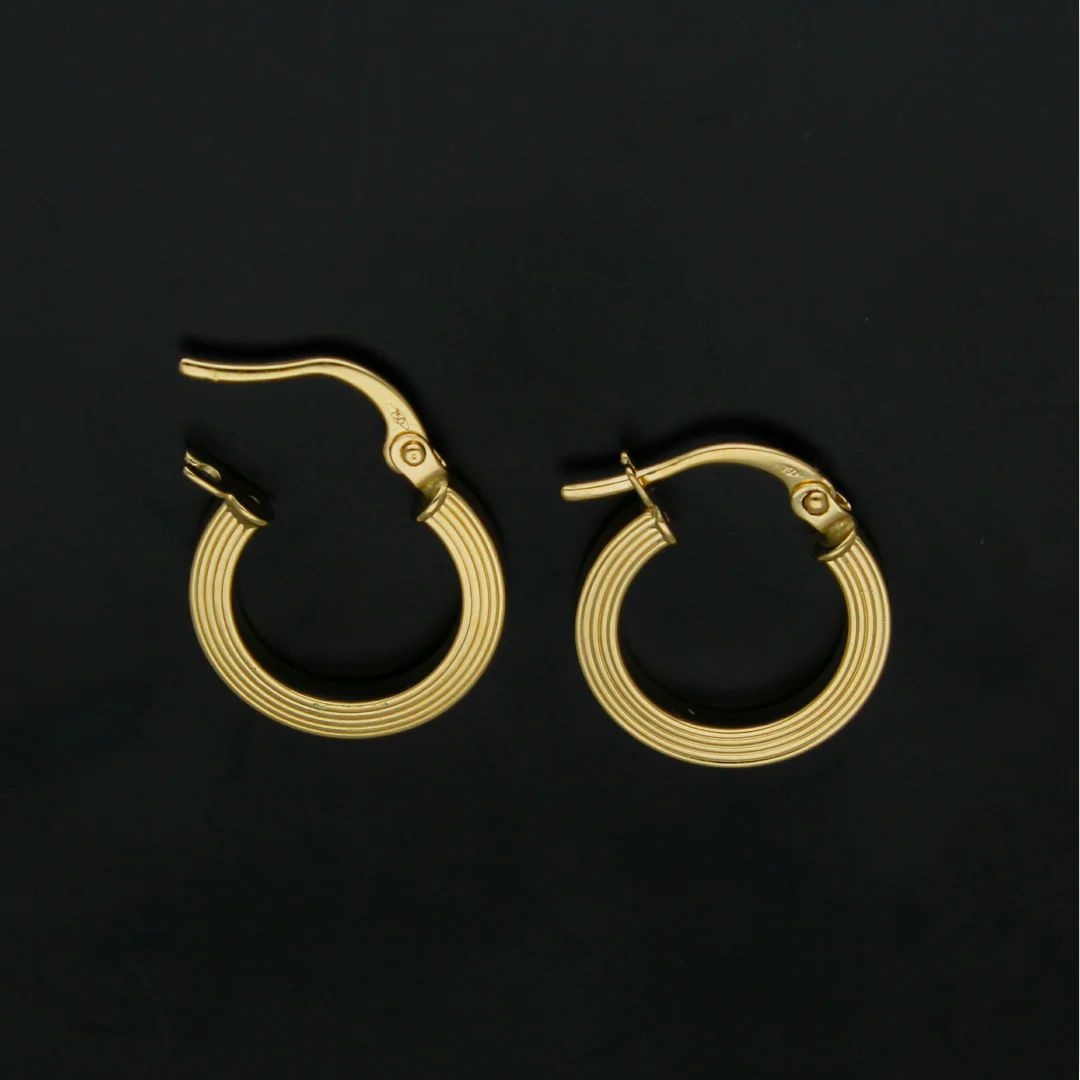 Gold Hoop Earrings 18KT - FKJERN18KU6421