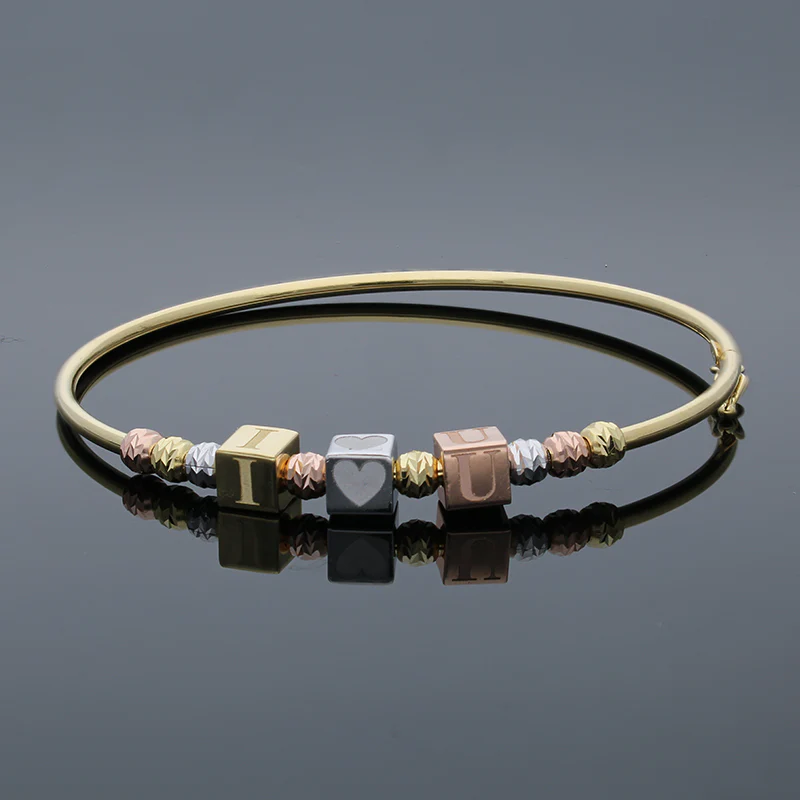 Gold I Love You Bangle in 18KT - FKJBNG18KU2003 - Image 4