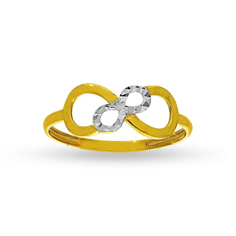Gold Infinity Pendant Set (Necklace, Earrings and Ring) 18KT - FKJNKLST18K2121 - Image 6