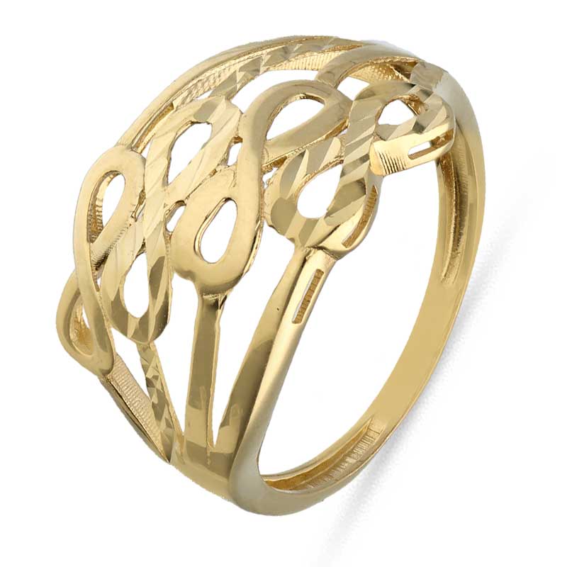 Gold Infinity Shaped Ring 18KT - FKJRN18KU2028 - Image 2