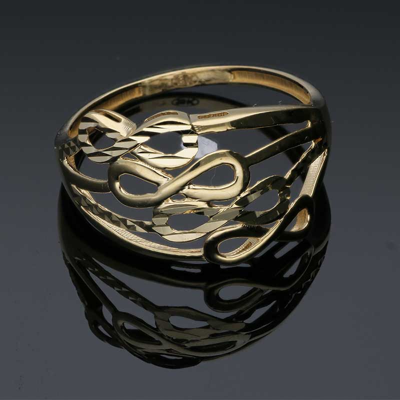 Gold Infinity Shaped Ring 18KT - FKJRN18KU2028 - Image 7