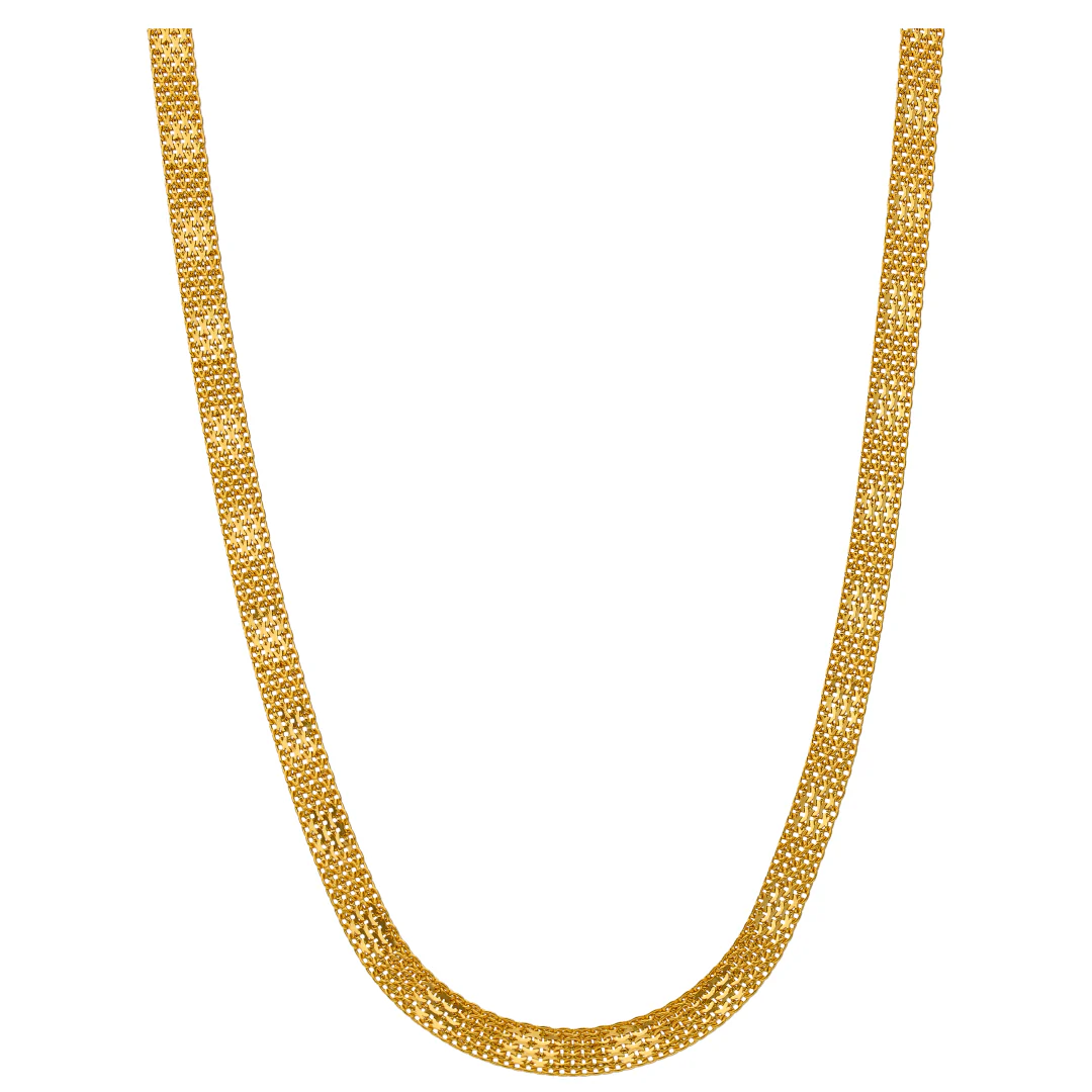 Gold Interlink Flat Chain 22KT - FKJCN22KU6632 - Image 2