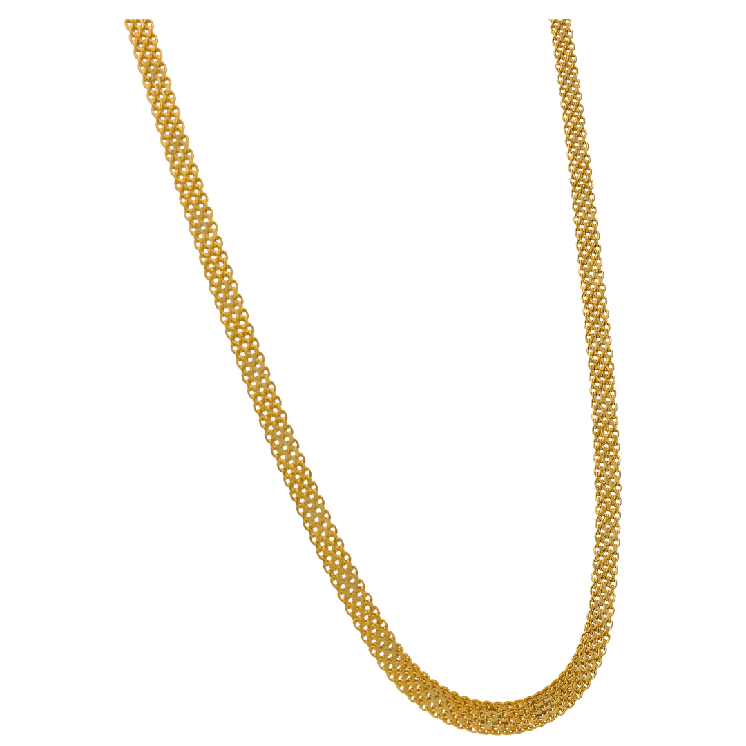 Gold Interlink Flat Chain 22KT - FKJCN22KU6632 - Image 3