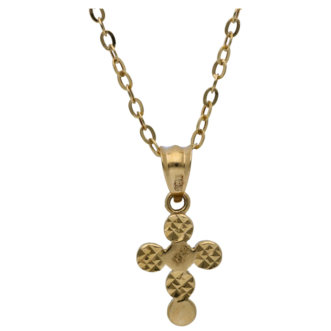Gold Jesus Cross Shaped Pendant Set 18KT - FKJNKLST18KU6496 - Image 2