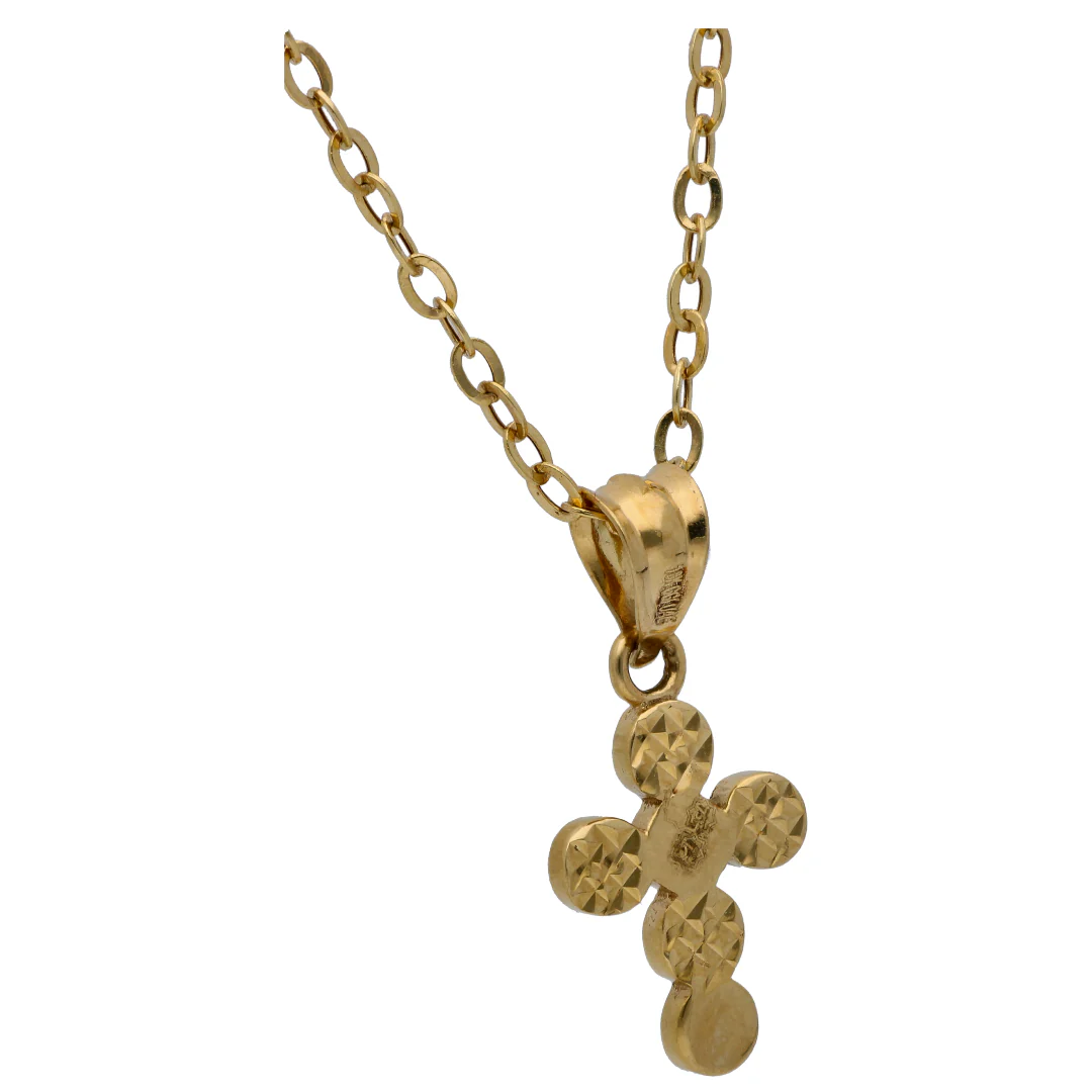 Gold Jesus Cross Shaped Pendant Set 18KT - FKJNKLST18KU6496 - Image 3