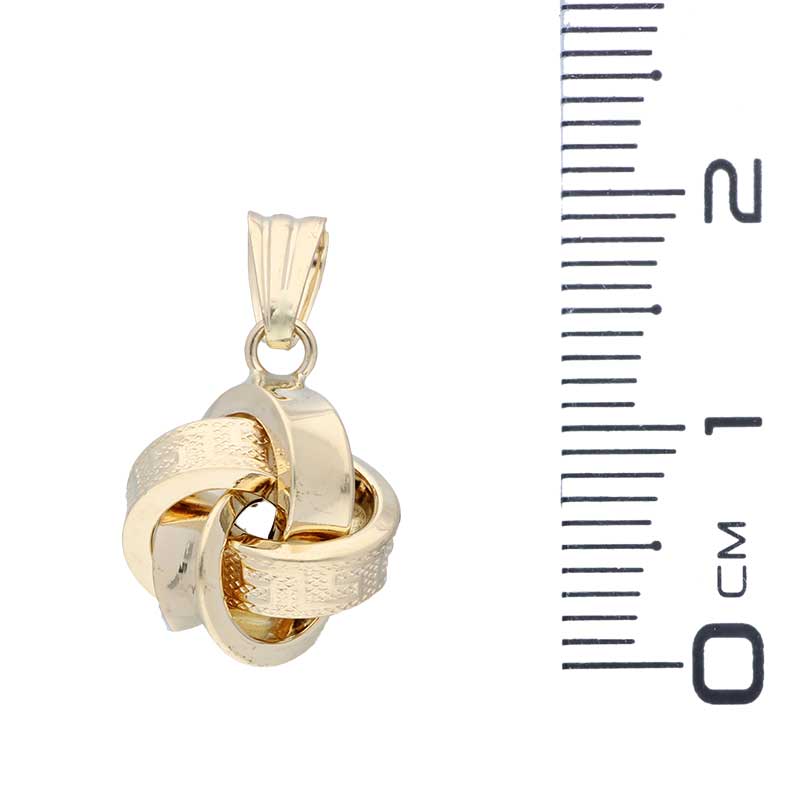 Gold Knot Pendant Set (Necklace and Earrings) 18KT - FKJNKLST18KU2036 - Image 4