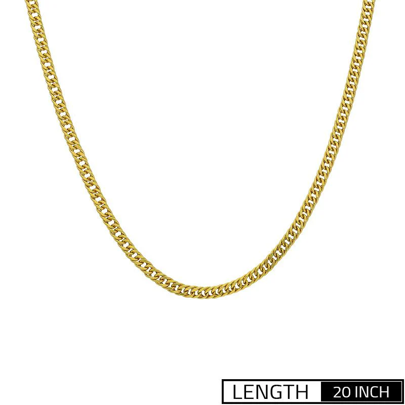 Gold Flat Link Chain 18KT - FKJCN2057 - Image 5