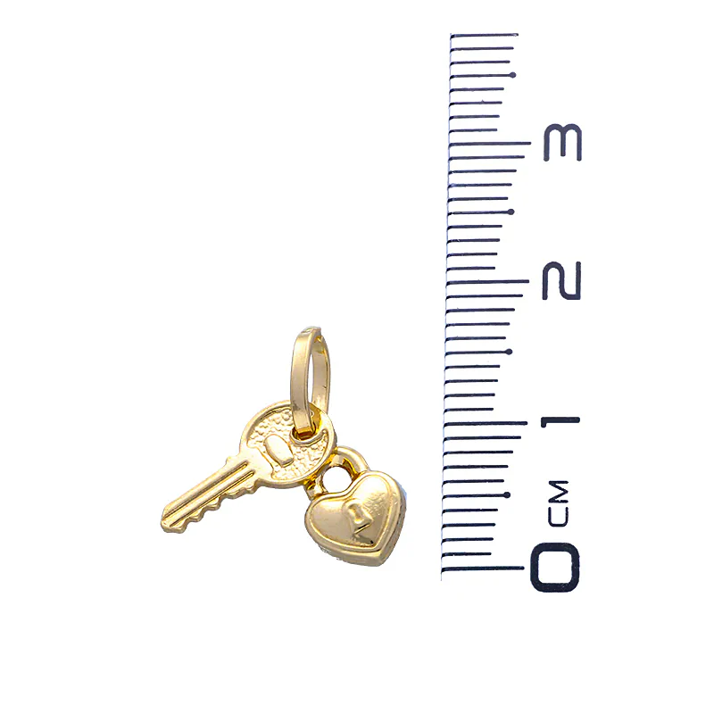 Gold Lock and Key Pendant 18KT - FKJPND18KU1065 - Image 2