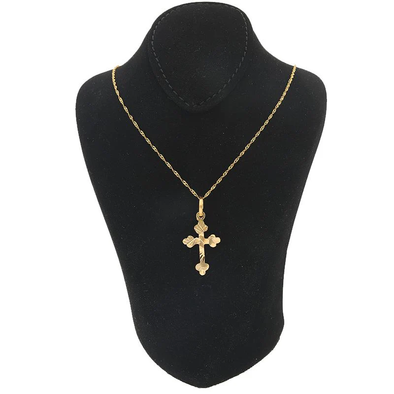 Gold Necklace (Chain with Cross Pendant) 22KT - FKJNKL22K2187 - Image 3