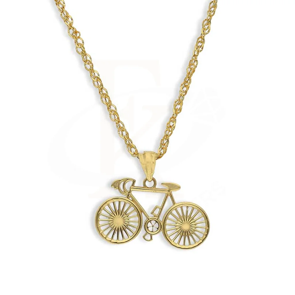 Gold Necklace (Chain With Cycle Pendant) 18KT - FKJNKL18K3088 - Image 2
