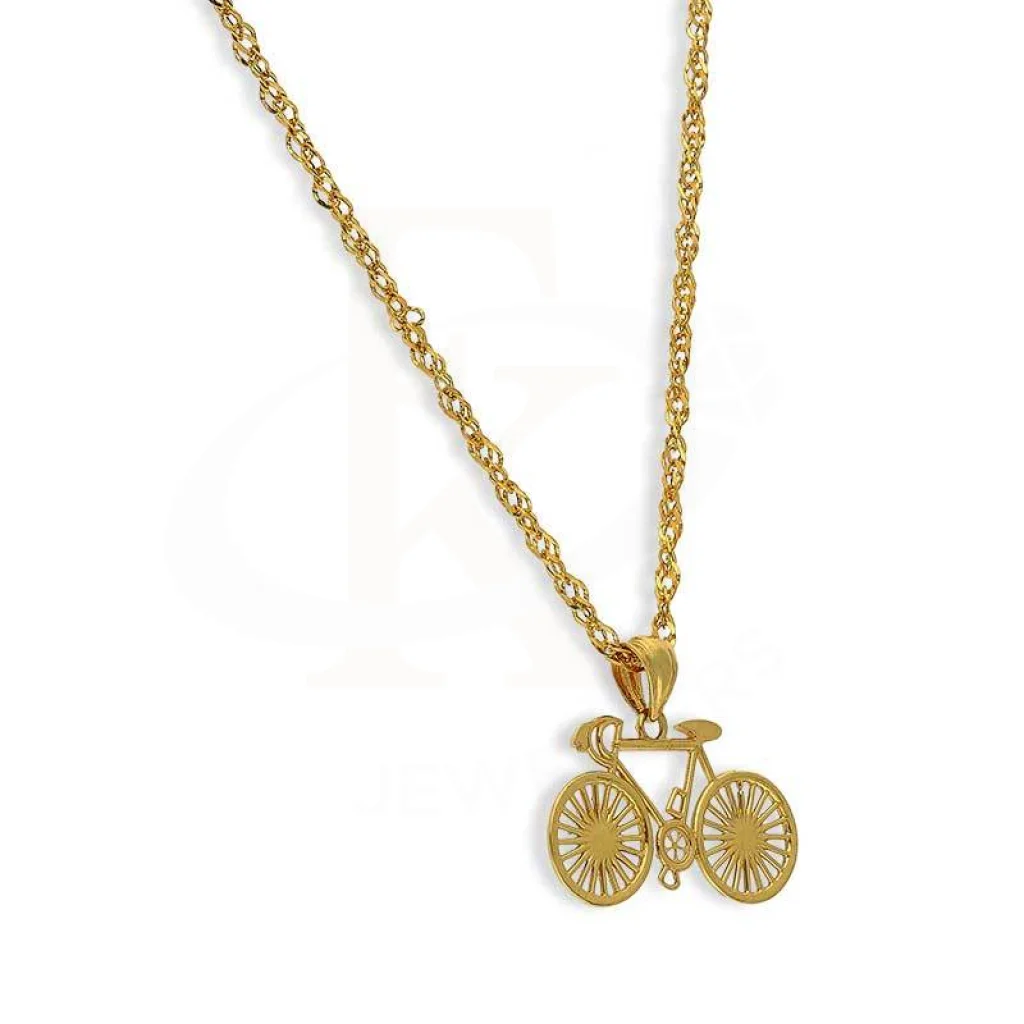 Gold Necklace (Chain With Cycle Pendant) 18KT - FKJNKL18K3088 - Image 3