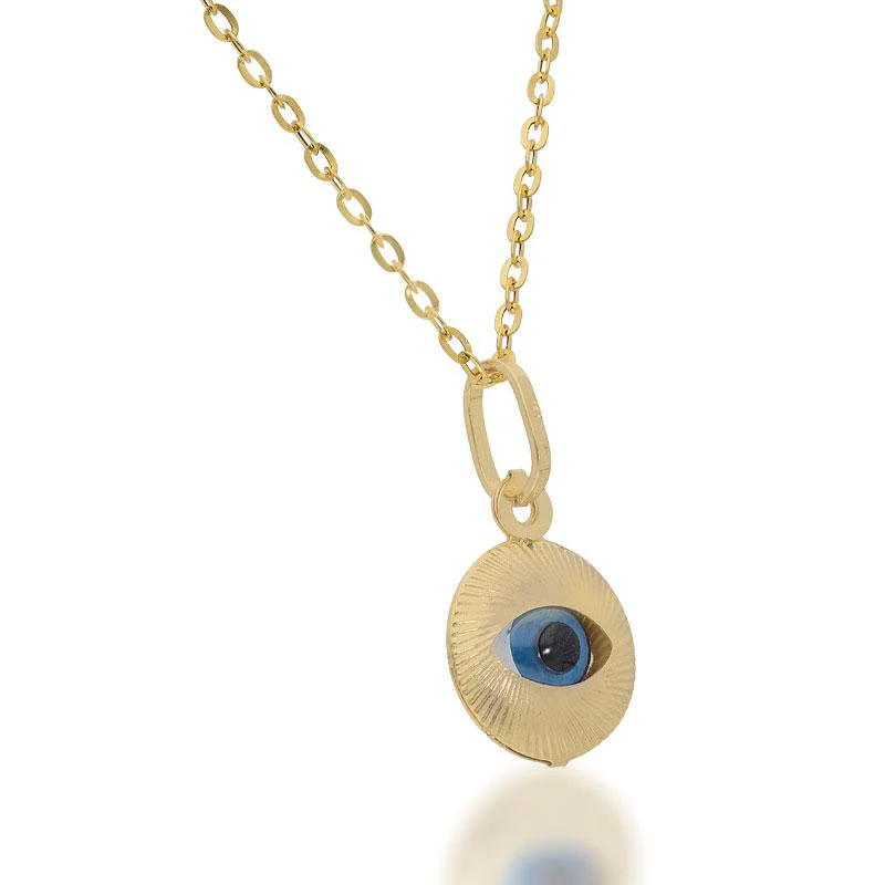 Gold Necklace (Chain with Evil Eye Pendant) 18KT - FKJNKL1834 - Image 2
