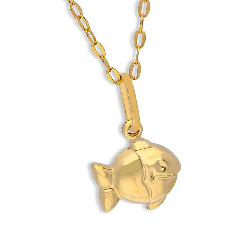 Gold Necklace (Chain with Fish Pendant) 18KT - FKJNKL18KU1118 - Image 2