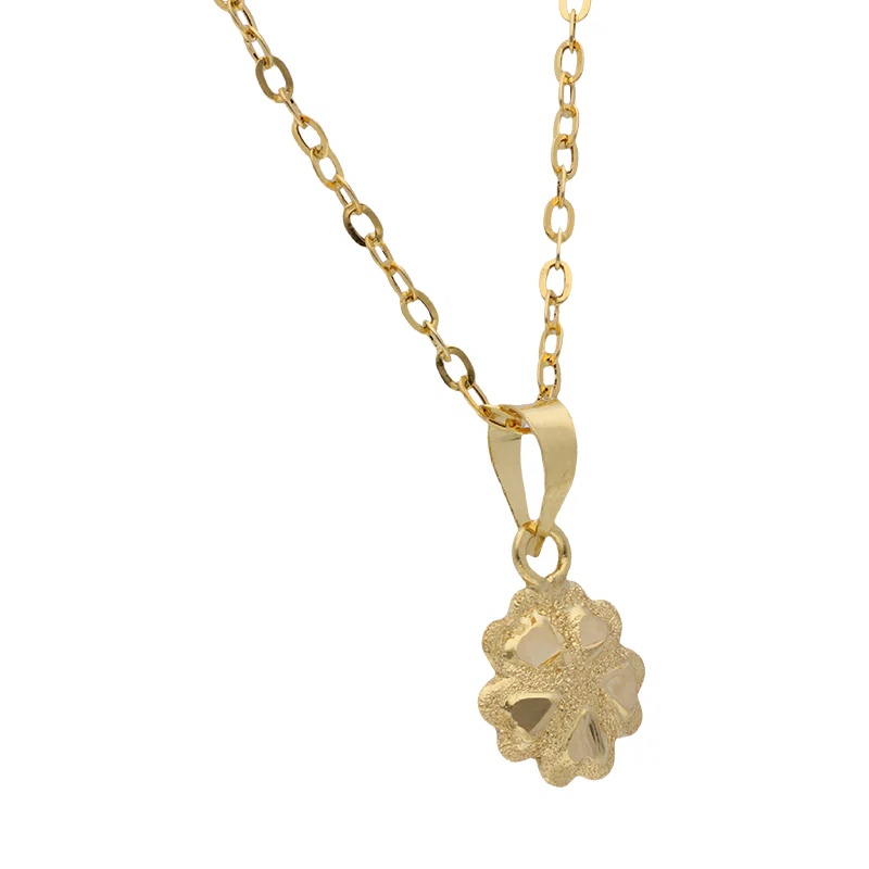 Gold Necklace (Chain with Flower Pendant) 18KT - FKJNKL18KU1058 - Image 2