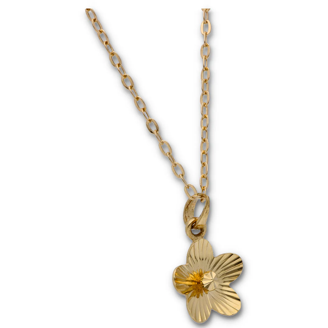 Gold Necklace (Chain with Flower Shaped Pendant) 18KT  - FKJNKL18KU6117 - Image 4