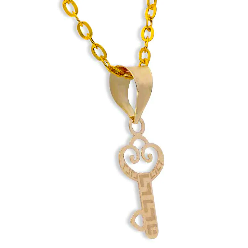 Gold Necklace (Chain with Key Pendant) 18KT - FKJNKL18KU1042 - Image 2