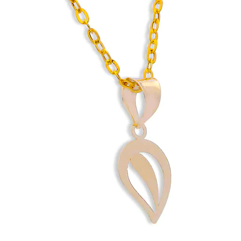 Gold Necklace (Chain with Leaf Pendant) 18KT - FKJNKL18KU1048 - Image 2