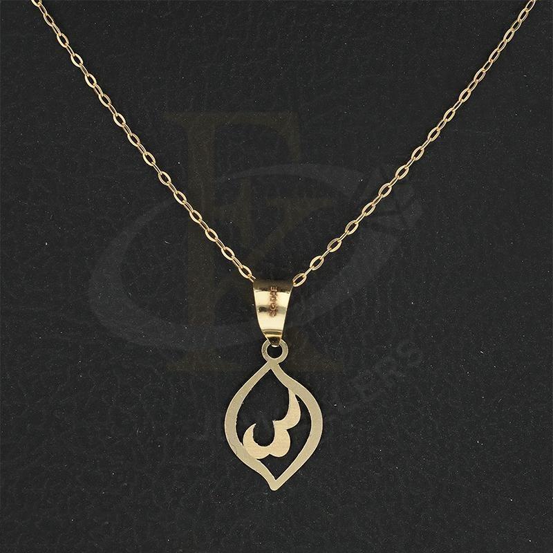 Gold Necklace (Chain with Leaf Shaped Pendant) 18KT - FKJNKL18K2331 - Image 3