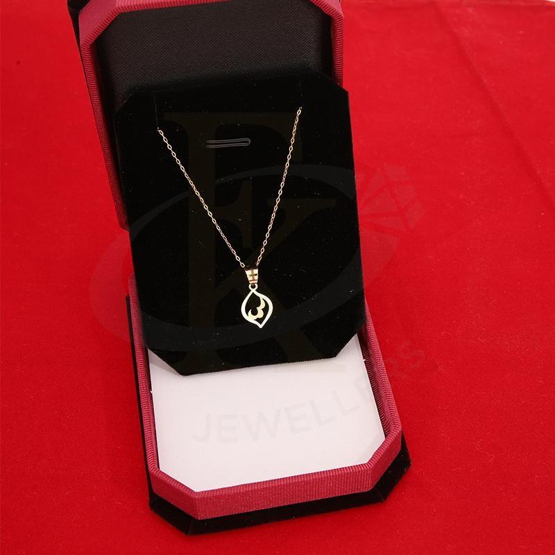 Gold Necklace (Chain with Leaf Shaped Pendant) 18KT - FKJNKL18K2331 - Image 5