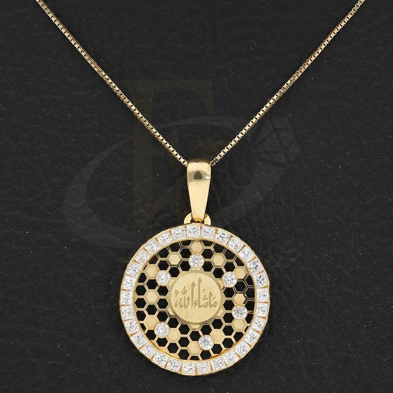 Gold Necklace (Chain with Mashallah Pendant) 18KT - FKJNKL18K2326 - Image 3