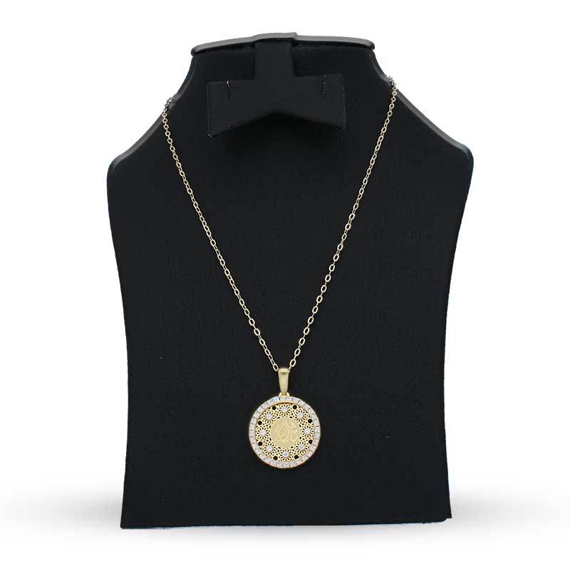 Gold Necklace (Chain with Mashallah Pendant) 18KT - FKJNKL18KU1146 - Image 3