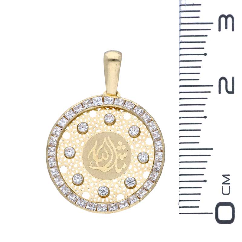 Gold Necklace (Chain with Mashallah Pendant) 18KT - FKJNKL18KU1146 - Image 4