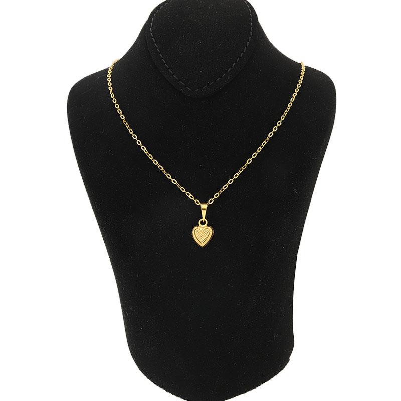 Gold Necklace (Chain with Heart Pendant) 18KT - FKJNKL1218 - Image 2