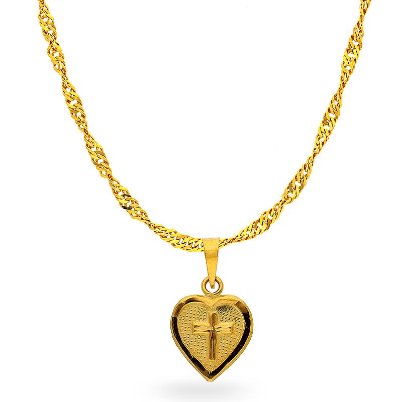 Gold Necklace (Chain with Cross Pendant) 18KT - FKJNKL1225 - Image 4