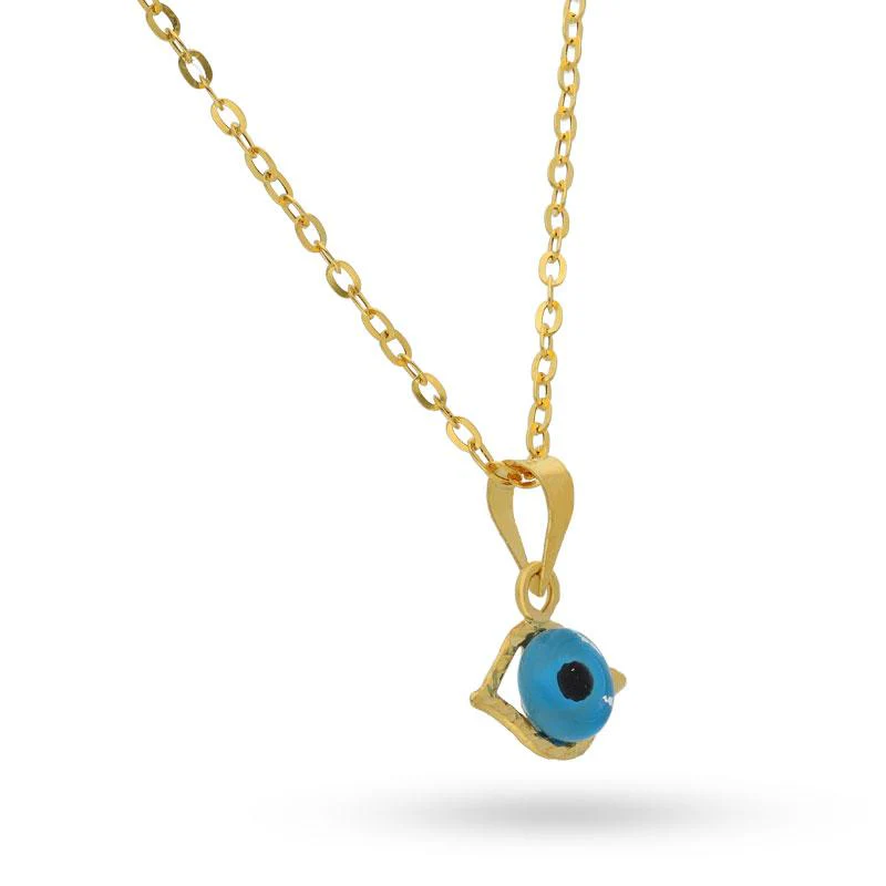 Gold Necklace (Chain with Eye Pendant) 18KT - FKJNKL1477 - Image 2