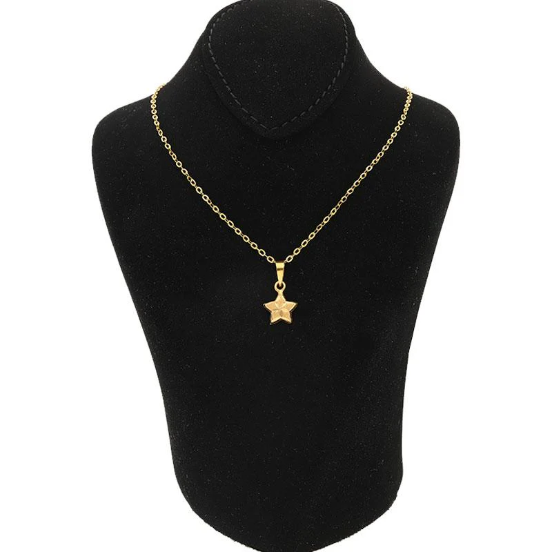 Gold Necklace (Chain with Star Pendant) 18KT - FKJNKL1481 - Image 3