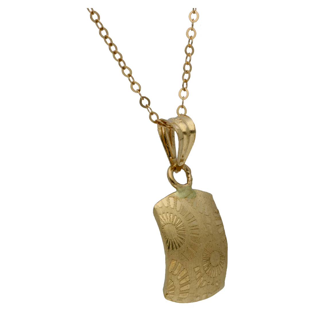 Gold Necklace (Chain with Rectangle Shaped Pendant) 18KT - FKJNKL18KU6533 - Image 2