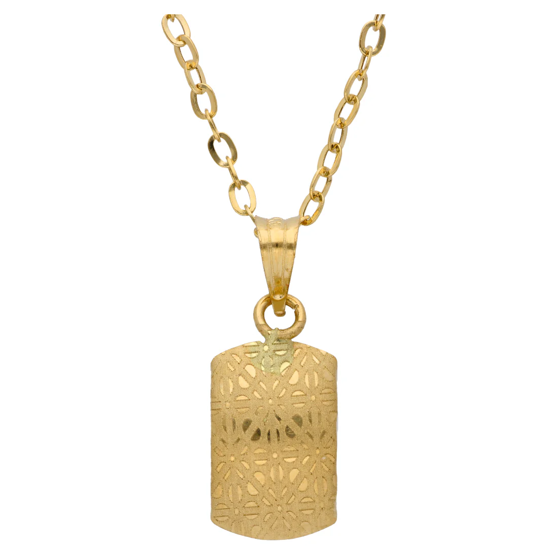 Gold Necklace (Chain with Rectangle Shaped Pendant) 18KT - FKJNKL18KU6611 - Image 2